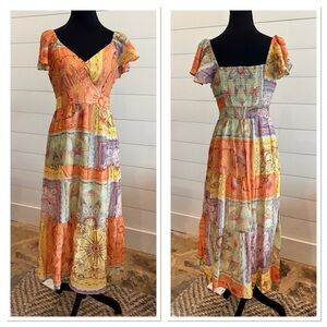 THML Colorful Bohemian Midi Dress, Size Small